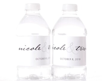 Calligraphy Wedding Water Bottle Labels - Wedding Favors - Need a different quantity? Click on the "choose total" tab to see all pricing