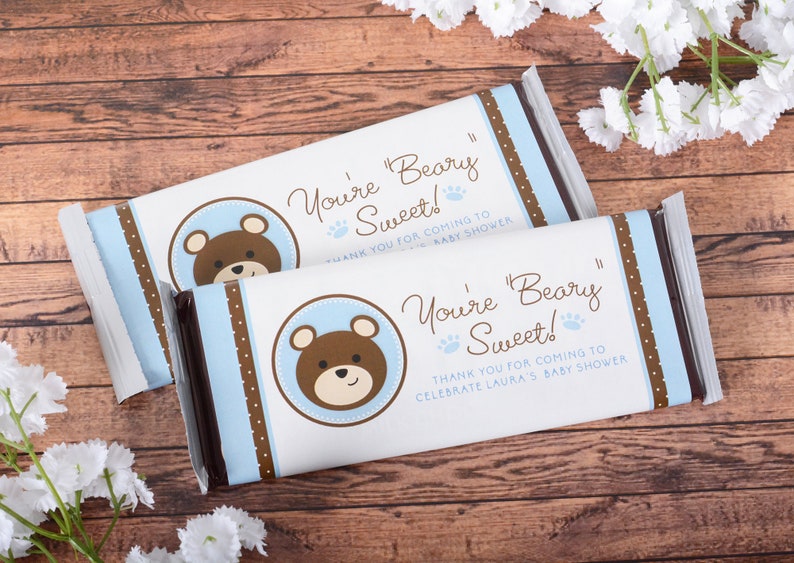 Teddy Bear Candy Bar Wrappers 25 Baby Shower Chocolate Bar Etsy
