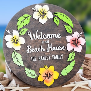 Beach House Decor, Seashore Wall Art, Ocean Decor Sign, Beach Laser Cut Sign, Custom Closing Gift, Housewarming Gift, Laser Cut Welcome Sign
