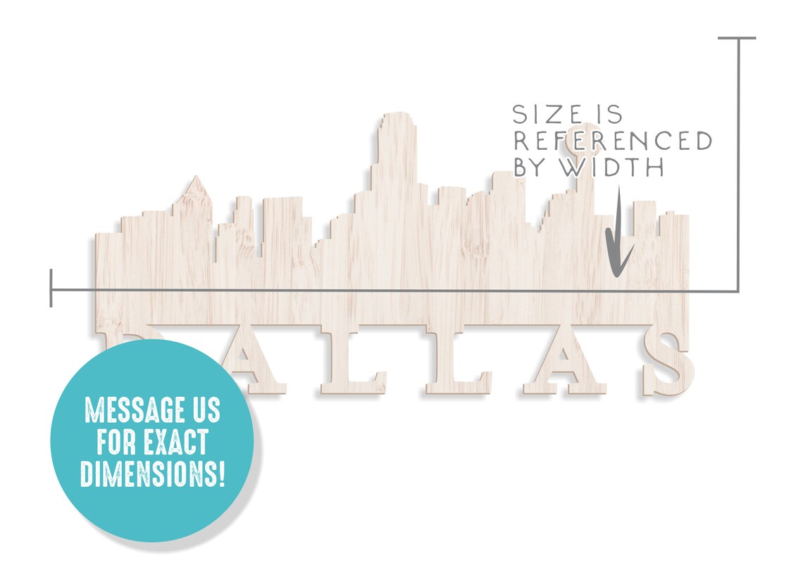 Dallas Wall Sign City Skyline Wall Decor Texas Wall Art - Etsy
