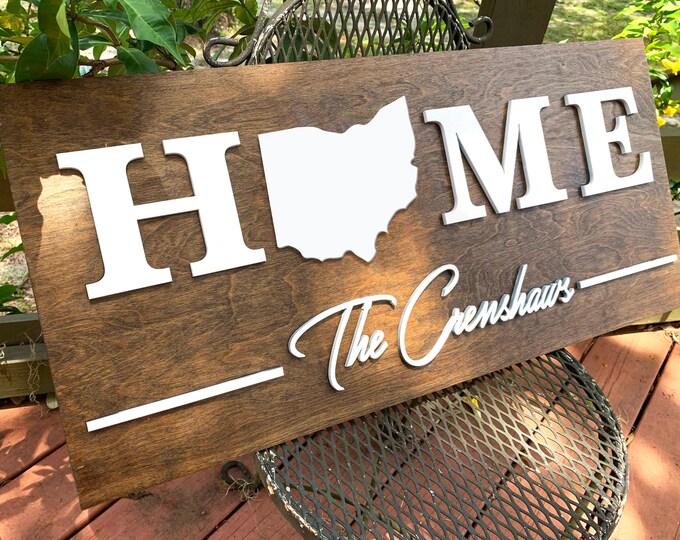 Ohio Ohio Sign Ohio Home Sign Ohio Home Sweet Home Housewarming Home