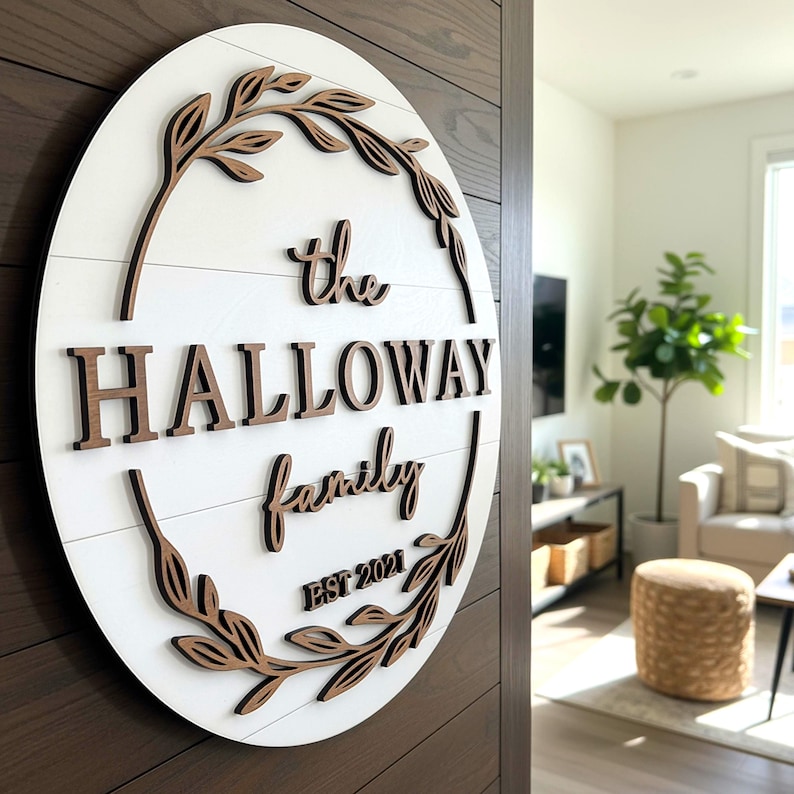 Personalized Wooden Family Name Sign – Custom Last Name Plaque ...