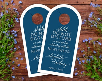 Wedding Door Hangers - Vintage Wedding Hotel Door Hangers - Hotel Box Wedding Favor - Custom Wedding Favors - Do Not Disturb - dhrI-240