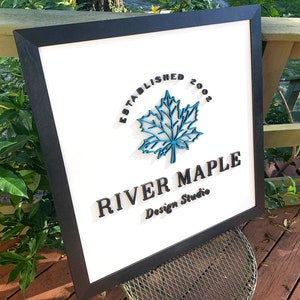 Square Logo Sign, Custom Business Logo Sign, Outdoor or Indoor Store Sign, Custom Logo Shop Sign, Window Sign, Wooden Logo Business Sign