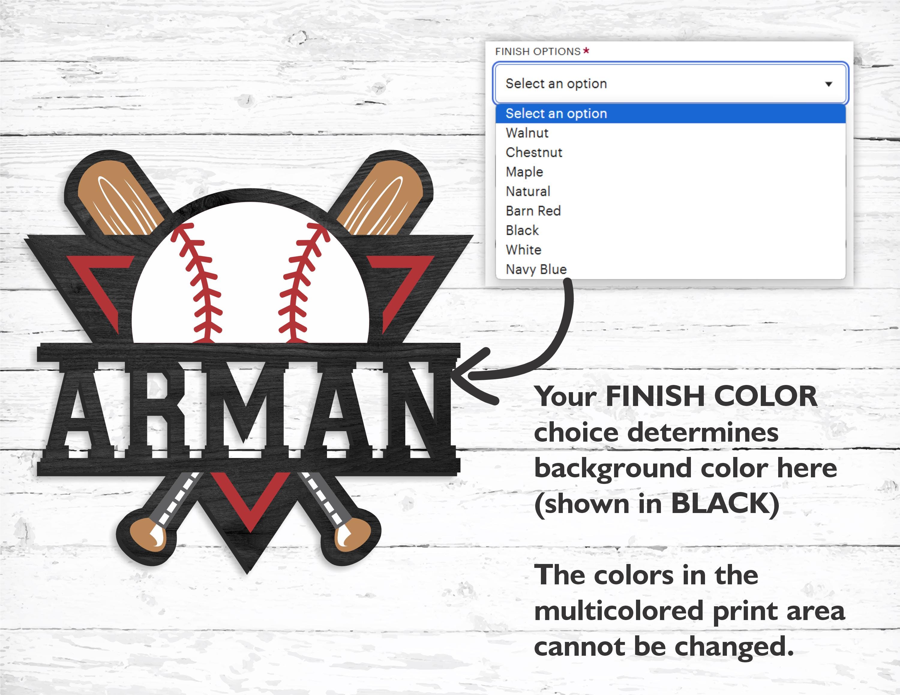 Custom Baseball Name Sign | Laser Cut Custom Name Plaque, Sports Themed ...