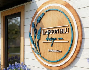Design Studio Sign, Design Logo Sign, Custom Store Window Sign, Custom Made Business Shop Sign, YOUR LOGO HERE Hanging Sign, Wood Signs