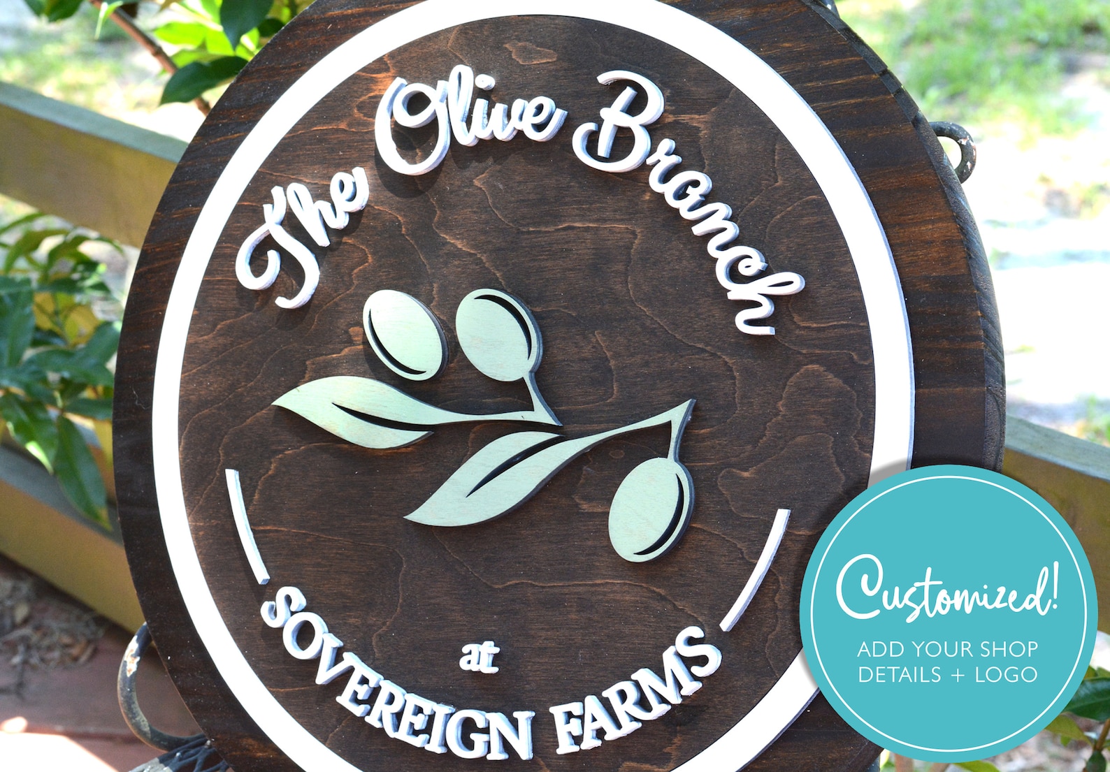 Custom Shop Sign Shop Wall Sign Round Customized Logo Sign Etsy
