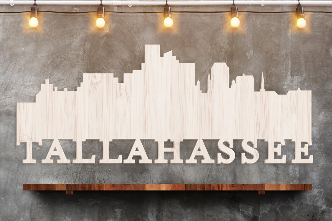 Tallahassee Wall Sign, Skyline Wall Decor, Florida Wall Sign, City Skyline Wall Hanging