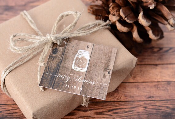 Rustic Vintage Wedding Tags - MINI 2" x 2" Wedding Favor Tags, Bag Tags - Personalized Wedding Favor Tags - Hanging Tags - Custom Gift Tags Il_570xn