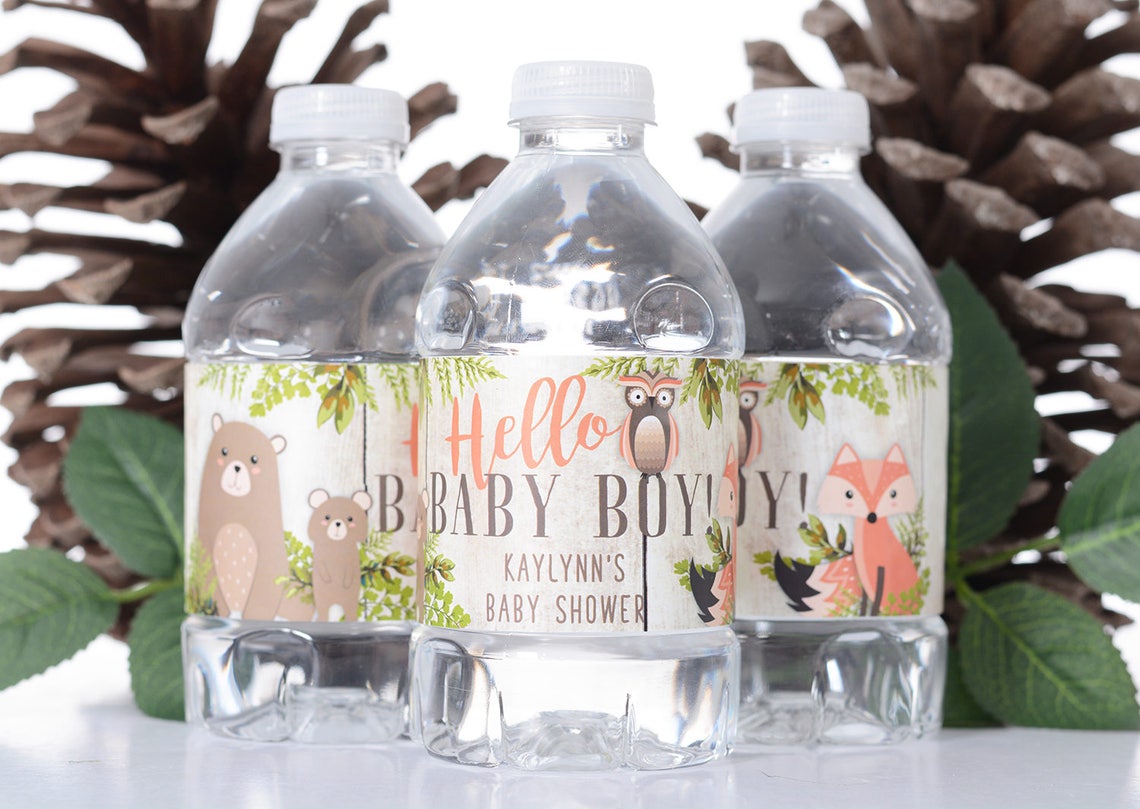 Baby Shower Water Bottle Labels Baby Shower Stickers Etsy