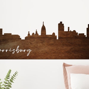 Harrisburg PA Wall Sign, City Skyline Wall Decor, Harrisburg Wall Art, Harrisburg PA Skyline, Pennsylvania Art, Pennsylvania Sign Gift image 1