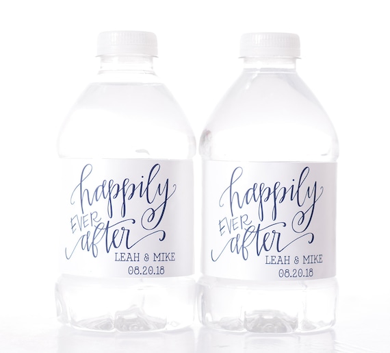 Wedding Water Bottle Labels Custom Bottled Water Labels Water Bottle Wraps  Happily Ever After Stickers Waterproof Stickers vin-hea 