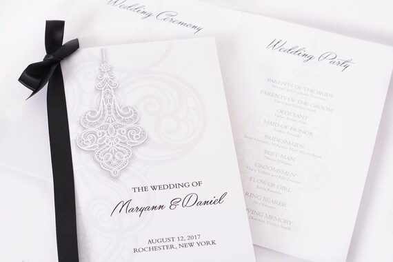 Formal Wedding Programs Printed Wedding Books Wedding