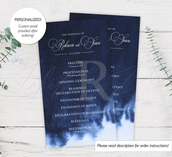 Wedding Ceremony Cards Order Of Ceremony Card Wedding Program