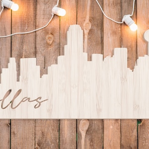 Dallas Skyline Wall Sign, Wall Decor, Dallas TX Wall Art, Dallas Skyline Wall Hanging, Wood Skyline Sign, Dallas Gifts, Housewarming Gifts