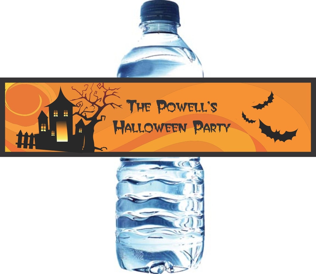 Halloween Water Bottle Labels Water Labels Custom Water Bottle Labels