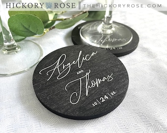 Custom Wedding Coasters, Custom Wedding Decor, Custom Wood Coasters, Laser Cut Coasters, Wedding Crest Favors, Wedding Keepsakes