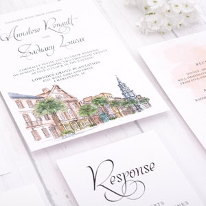 Charleston Wedding Invitation Set, Charleston Destination Wedding Invite, South Carolina Wedding Invitations