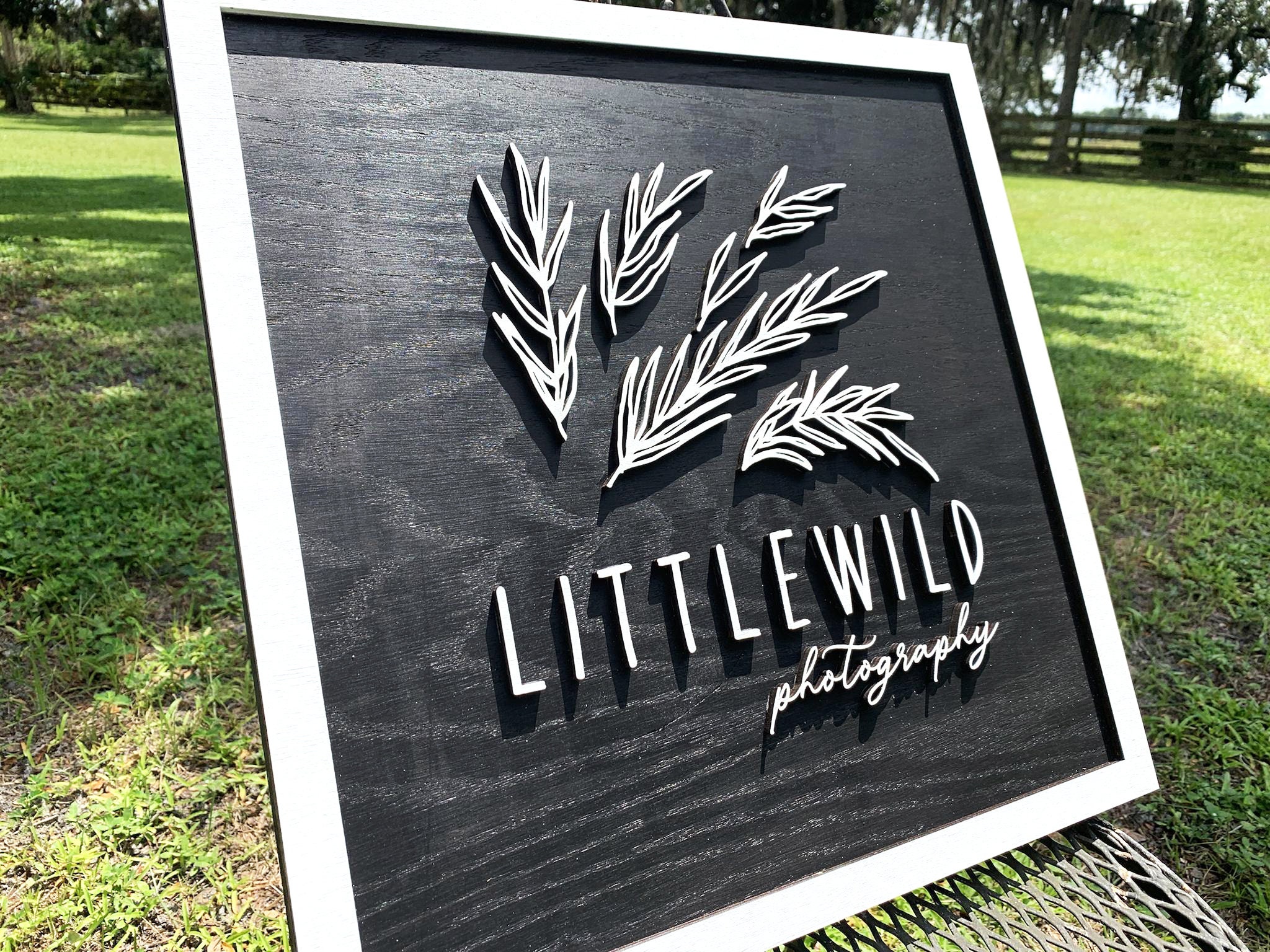 Custom Square Wooden Logo Sign, Durable Weatherproof Business Signage ...