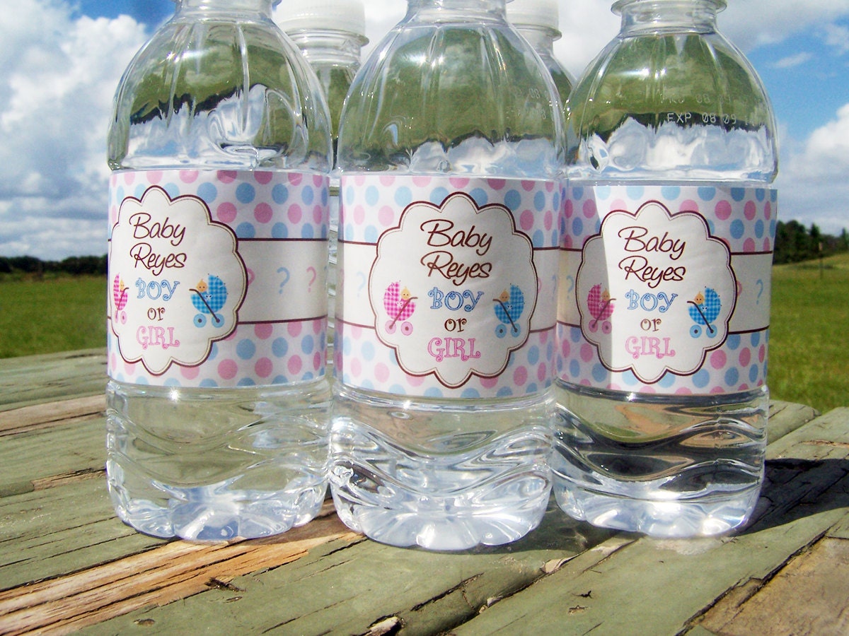 Gender Reveal Party: Little Man or Little Miss - Water Bottle Labels - –  Distinctivs