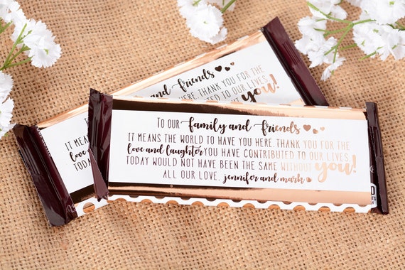 Wedding Candy Wrappers Metallic Foil Chocolate Bar Wrappers Thank You Note Wedding Chocolate Bar Labels Whb 111 By Labelsrus Catch My Party