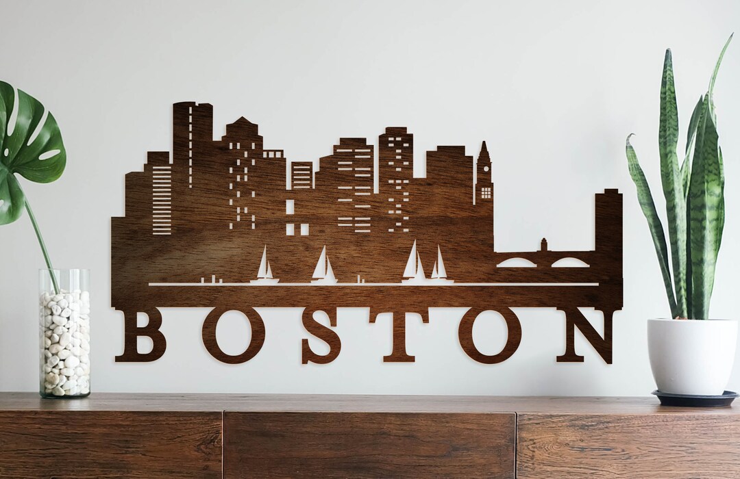 Boston Skyline Sign, Boston Wall Art, Boston MD Gifts, Boston Gift