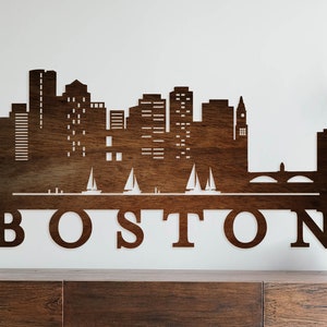Boston Skyline Sign, Boston Wall Art, Boston MD Gifts, Boston Gift Ideas, City Skyline Wall Art, Wooden Skyline Wall Hanging, Boston MA Sign