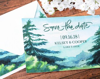 Paisaje de montaña - Tarjetas Save The Date - Tarjetas de anuncio de boda de 5" x 7" - Save The Dates - Personalizada Save the Dates - #satd-249