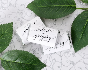Custom Wedding Candy Labels - Mini Candy Wraps - Wedding Chocolate Bar Wrappers - Mini Wedding Candy Sticker - Chocolate Sticker - wdiHM-240