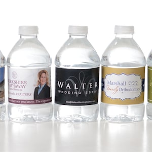 250 Custom Logo Water Bottle Labels Your Business Logo or Design Custom Logo Water Bottle Labels image 1