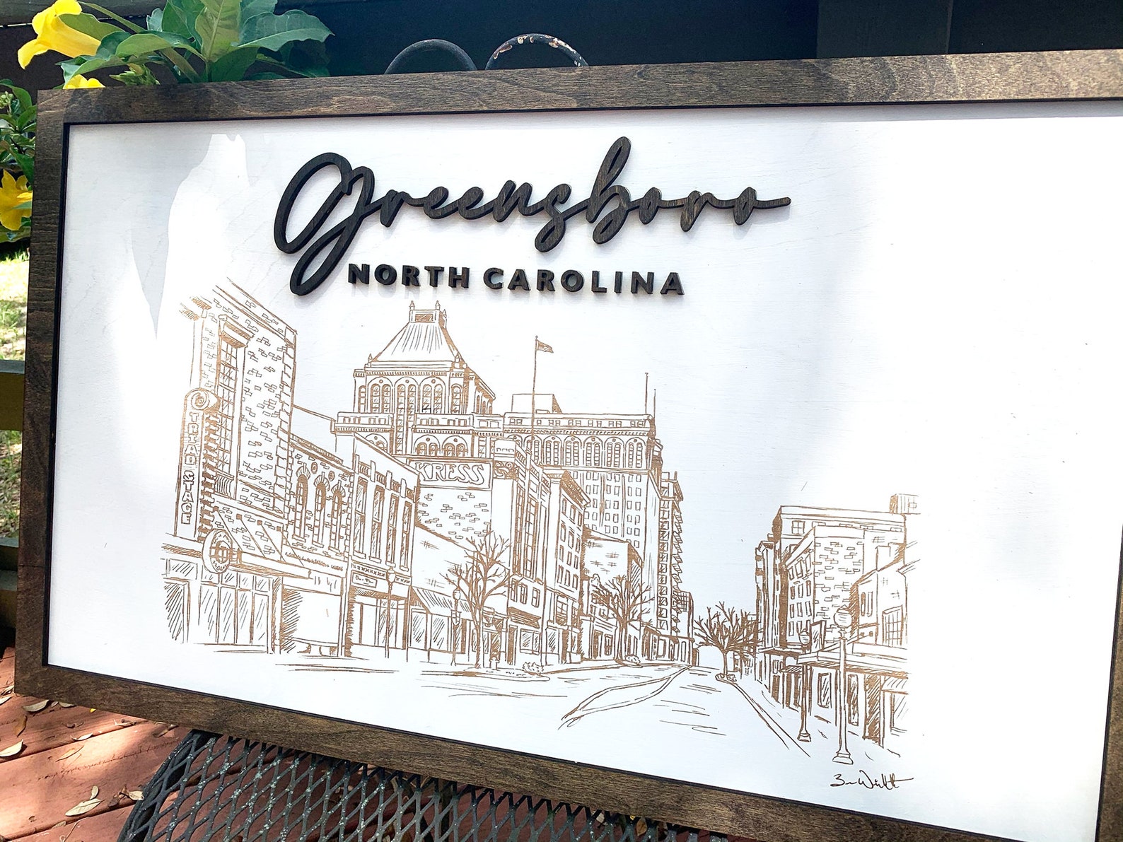Greensboro Wall Art Greensboro North Carolina Skyline North Etsy
