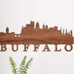 Buffalo NY Skyline Sign, Custom Wood Skyline, Skyline Wall Art, Buffalo NY Wall Decor Art, Housewarming Gift, New York Gifts, NY Decor