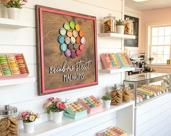 Custom Bakery Storefront Sign, 3D Wood Logo Business Signage, Branded Interior/Exterior Storefront Plaque