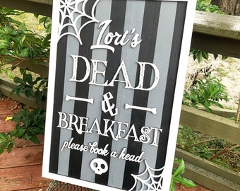Halloween Home Decor, Spooky Home Decor, Haunted House Sign, Autumn Wall Sign, Halloween Custom Name Sign, Personalized Halloween Sign