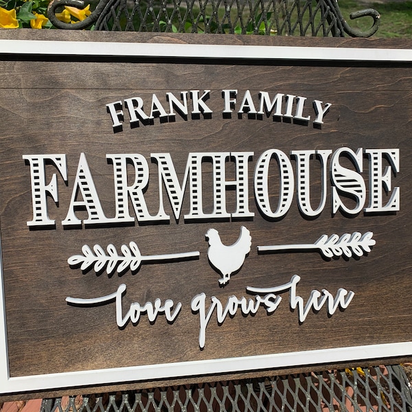 Customized Farm House Sign, Family Farm House, Farmhouse Decor, Lake Gifts, Farm Themed Home Decor, Farmhouse Gifts, Housewarming Gift