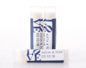 Love Wedding Favors - Lip Balm Chapstick Stickers and Lip Balm Tubes - Custom Wedding Favors - Cute Wedding Lip Balms - #wdiL-266