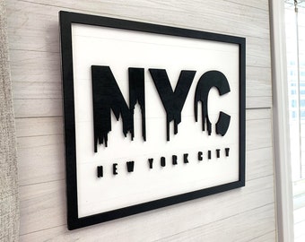 New York City Decor, NYC Wall Sign, New York Home Decor, New York Signs, New York Art Print, Laser Cut Wooden Sign, Wood NYC Decor Sign