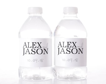 Modern Wedding Water Bottle Labels - Wedding Water Bottle Stickers - Water Label for Weddings - Modern Theme Sticker - Waterproof - wdiW-216