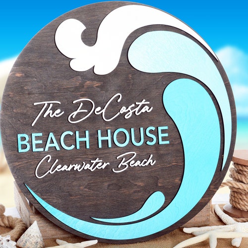 Personalized Wooden Beach House Sign Beach House Gifts - Etsy