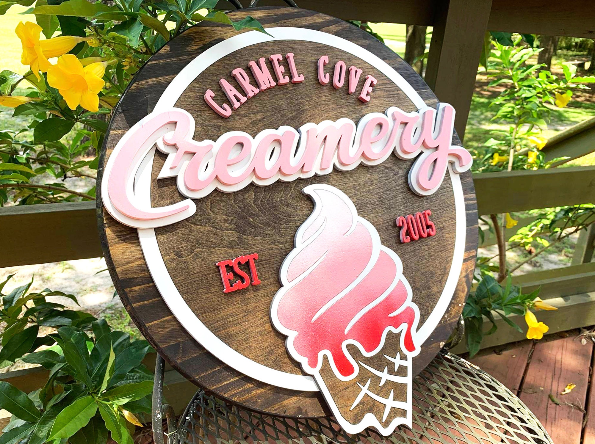 Ice Cream Shop Sign Custom Business Logo Sign Custom Shop Etsy