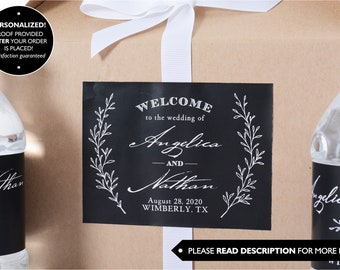 Wedding Welcome Stickers - Wedding Welcome Bag Stickers - Wedding Box Stickers - Custom Favor Stickers - Classy Wedding Labels - #wdiB-295