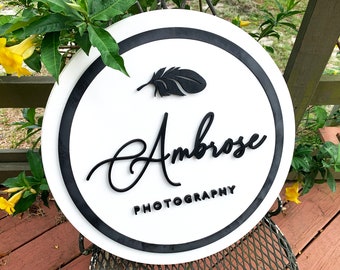 Photography Studio Sign, Photographer Logo Sign, Photo Studio Window Sign, Custom Made Business Shop Sign, YOUR LOGO HERE Hanging Sign