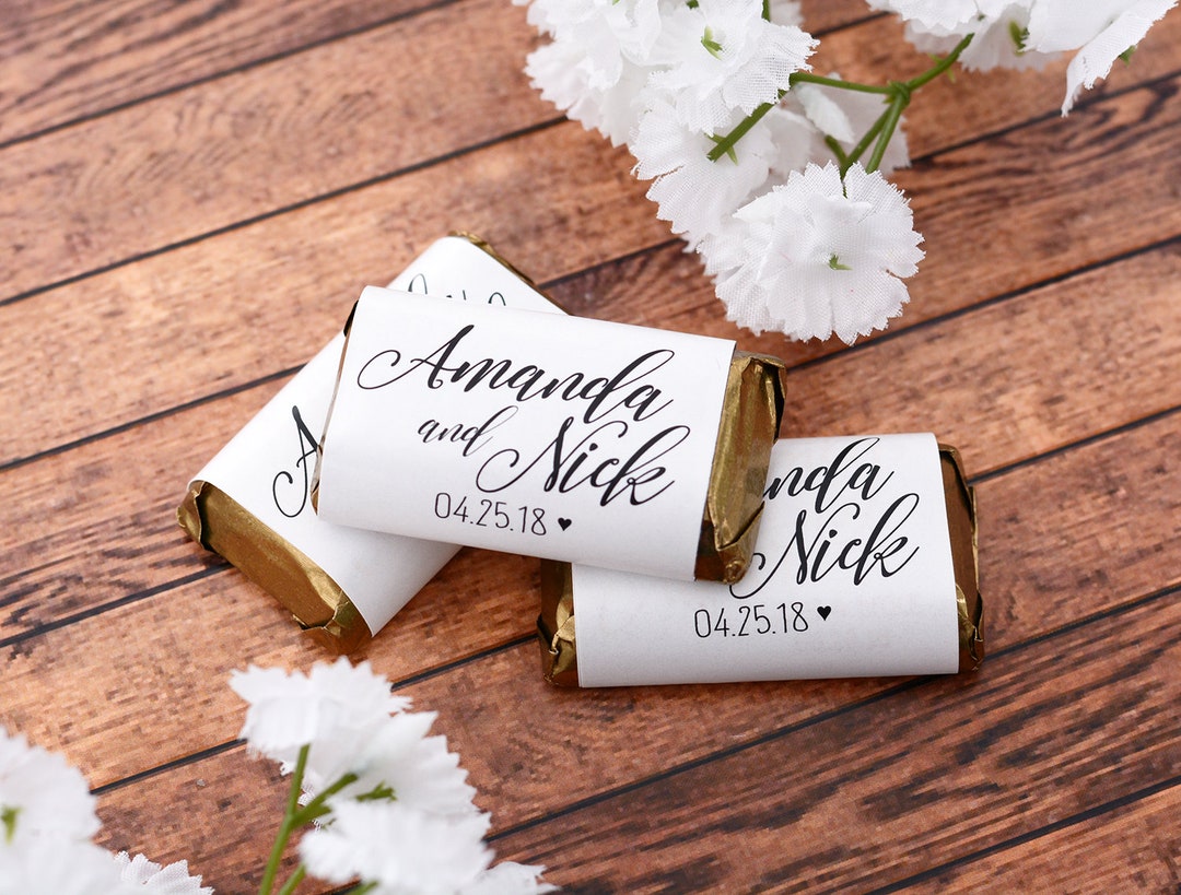 Custom Wedding Candy Labels - Mini Candy Wraps - Wedding Chocolate Bar ...