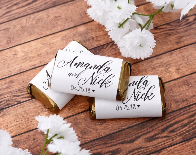 Custom Wedding Candy Labels Mini Candy Wraps Wedding Etsy