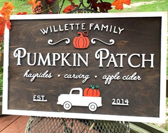 Halloween Home Decor, Fall Home Decor, Pumpkin Patch Sign, Custom Autumn Wall Sign, Custom Family Name Sign, Custom Halloween Decor Sign