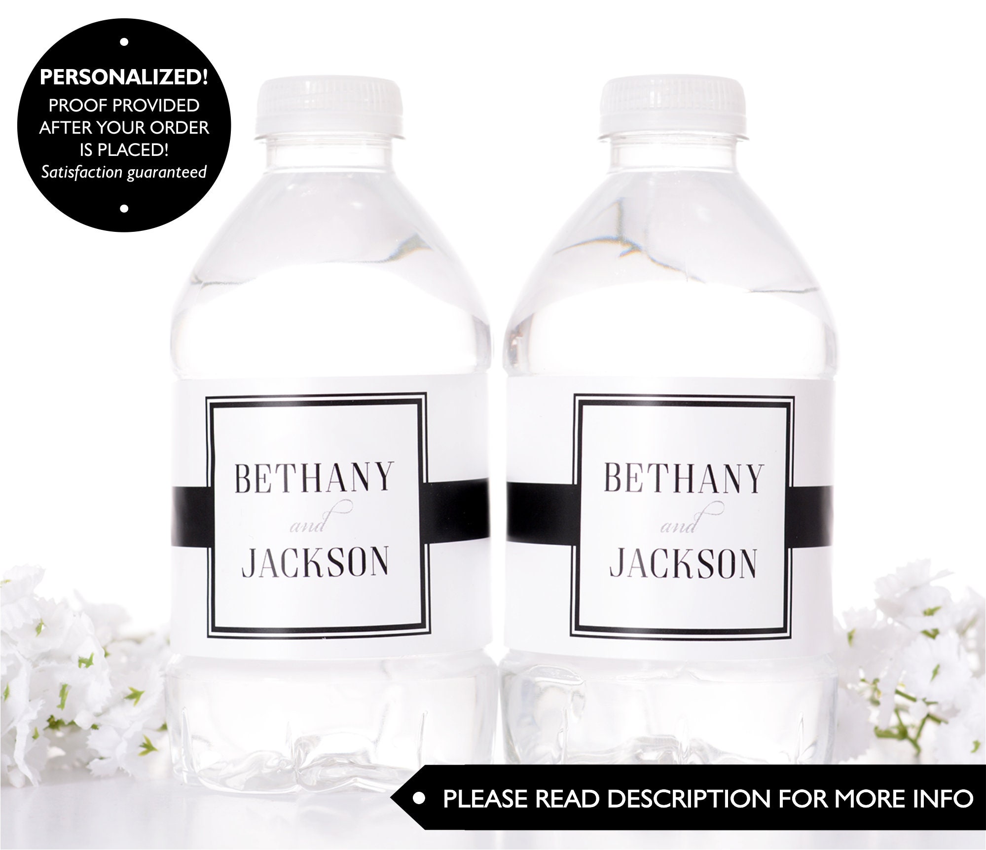 Formal Wedding Bottle Labels Waterproof Wedding Stickers ...
