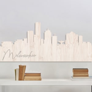 Milwaukee Skyline Sign, Milwaukee Skyline Cutout, Wisconsin Gifts, Wisconsin Skylines, Wood Skyline Cutout, Skyline Art, Housewarming Gift