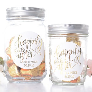 Metallic Foil Wedding Stickers - Foil Wedding Stickers - Custom Wedding Favor Stickers - Favor Labels with Foil - Wedding Favors - rnd-HEA