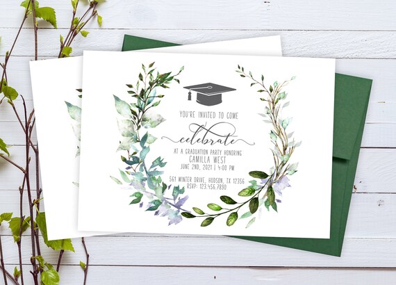 Graduation Announcement, Custom Photo Graduation Cards, Graduation Party Invitation, Grad Party Invite, Graduation Invitation | #invGR-90 Il_570xn