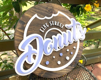 Custom Shop Window Sign, Business Logo Sign, Donut Shop Sign, YOUR LOGO HERE Shop Sign, Custom Store Sign, Round Signs for Business Shops
